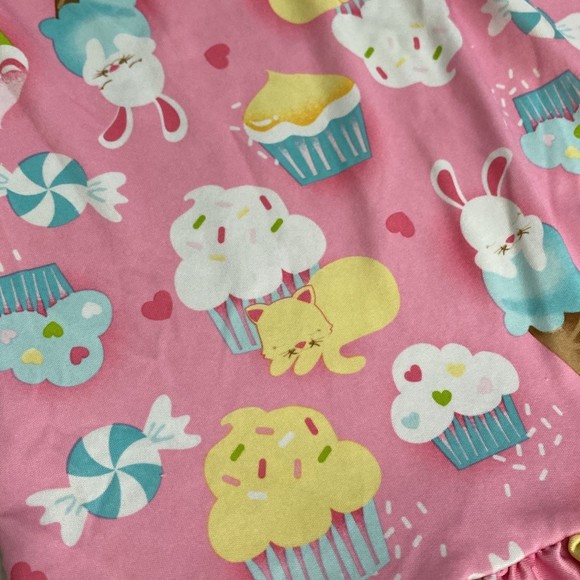 Candlesticks Stretchy Ice Cream and Bunnies Satin Short Sleep Dress/Nightgown - Picture 3 of 6